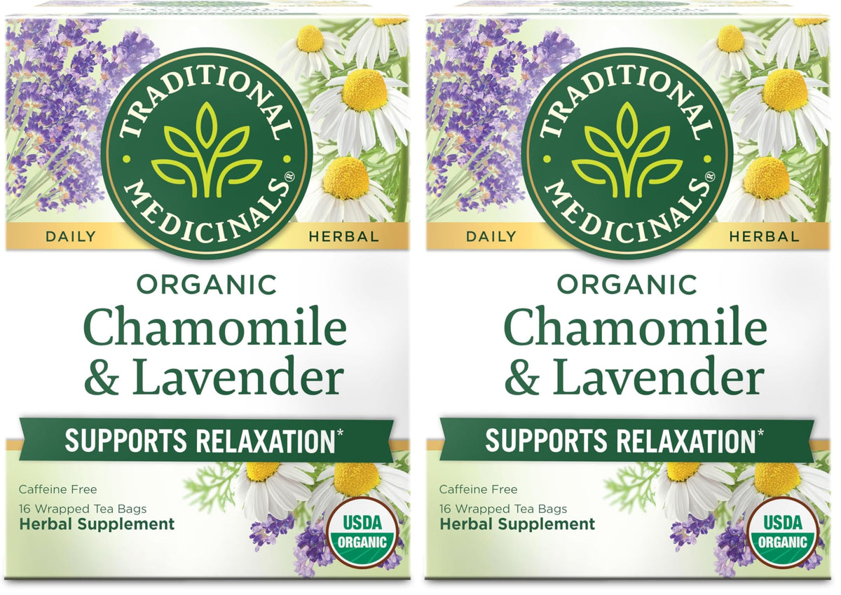 Traditional Medicinals Organic Calming & Stress Support Tea Collection, 16-32 Tea Bags