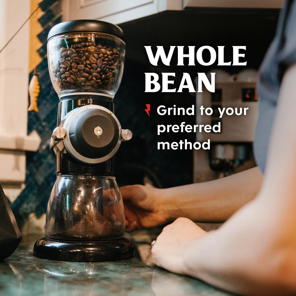 Death Wish Coffee Valhalla Java Whole Beans - Bold & Intense Blend of Arabica Robusta Beans - USDA Organic Ground Coffee - Extreme Caffeine Morning Boost