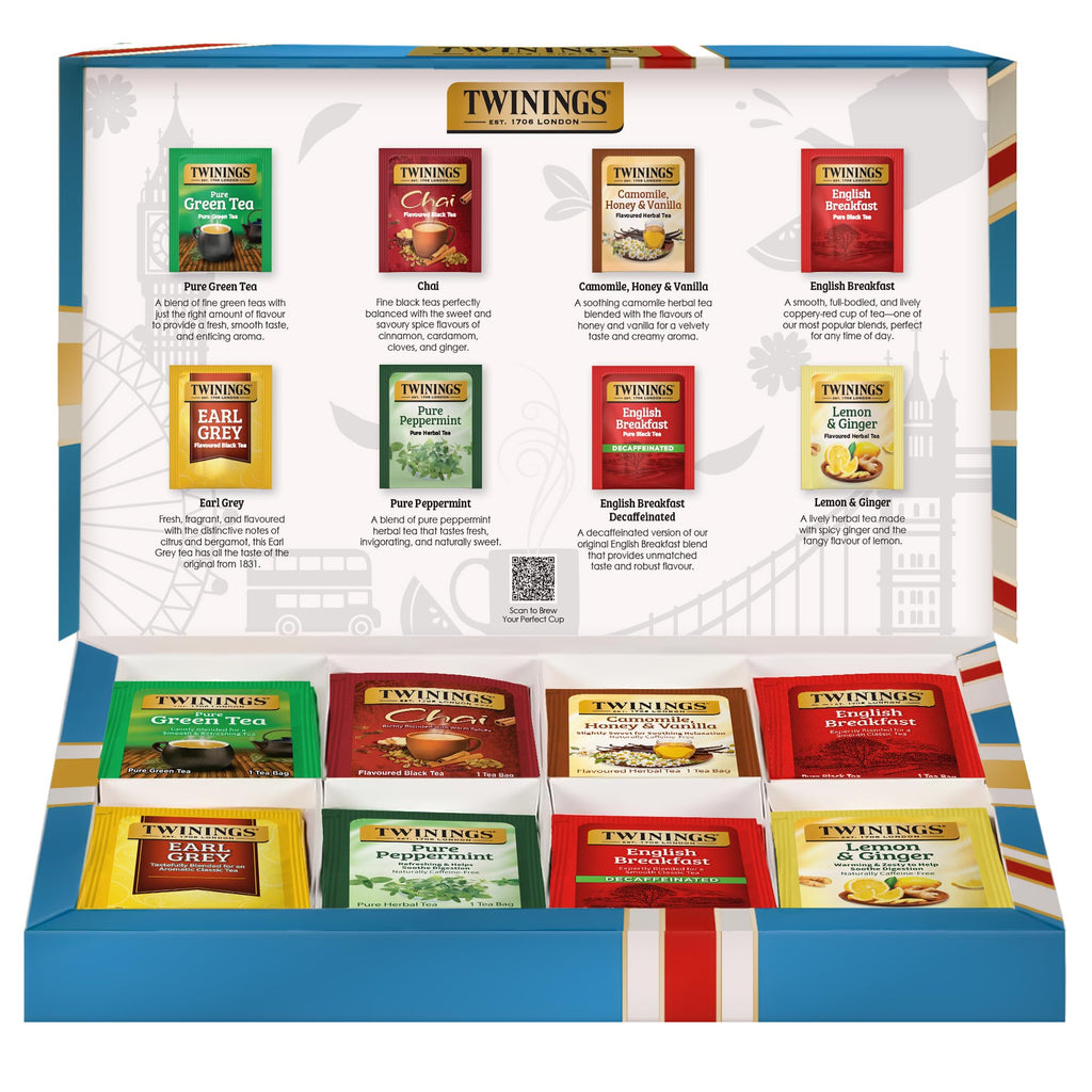Twinings English Breakfast Black Tea Individually Wrapped Bags, 20 Count (Pack of 1), Flavourful, Robust, Caffeinated, Enjoy Hot or Iced, 20 Teabags