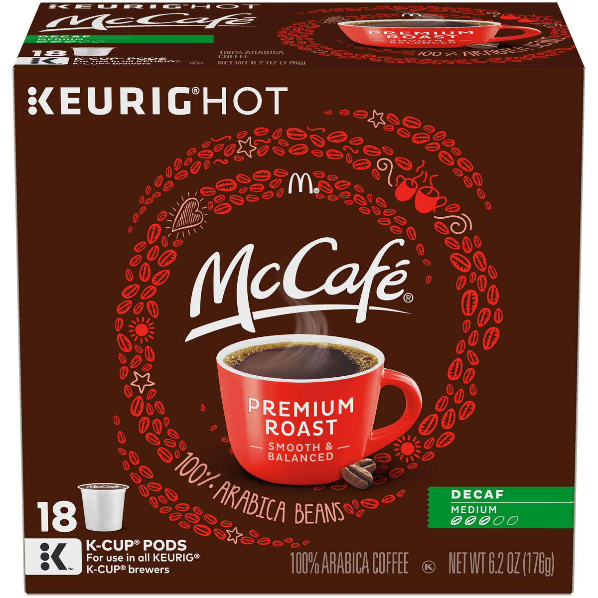 McCafe Decaffeinated Pods Box Keurig No