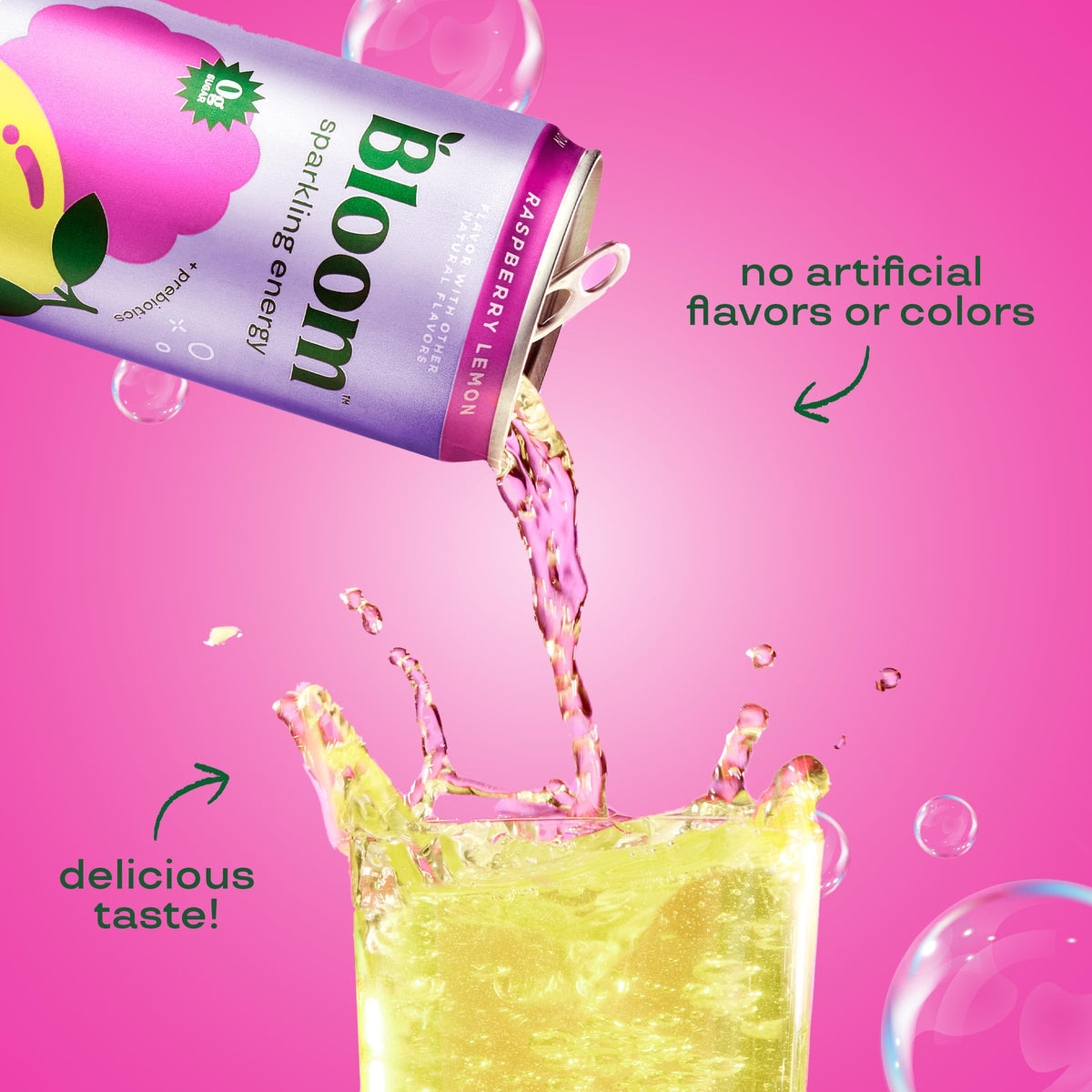Bloom Nutrition Sparkling Energy Drink - Natural Caffeine, Zero Sugar, 180mg Caffeine - Antioxidant-Rich with Green Coffee Bean, Green Tea Extract, Prebiotics
