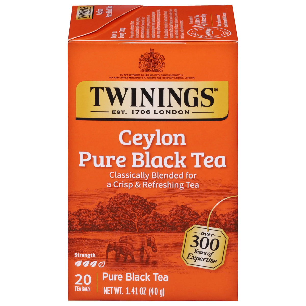 Twinings English Breakfast Black Tea Individually Wrapped Bags, 20 Count (Pack of 1), Flavourful, Robust, Caffeinated, Enjoy Hot or Iced, 20 Teabags