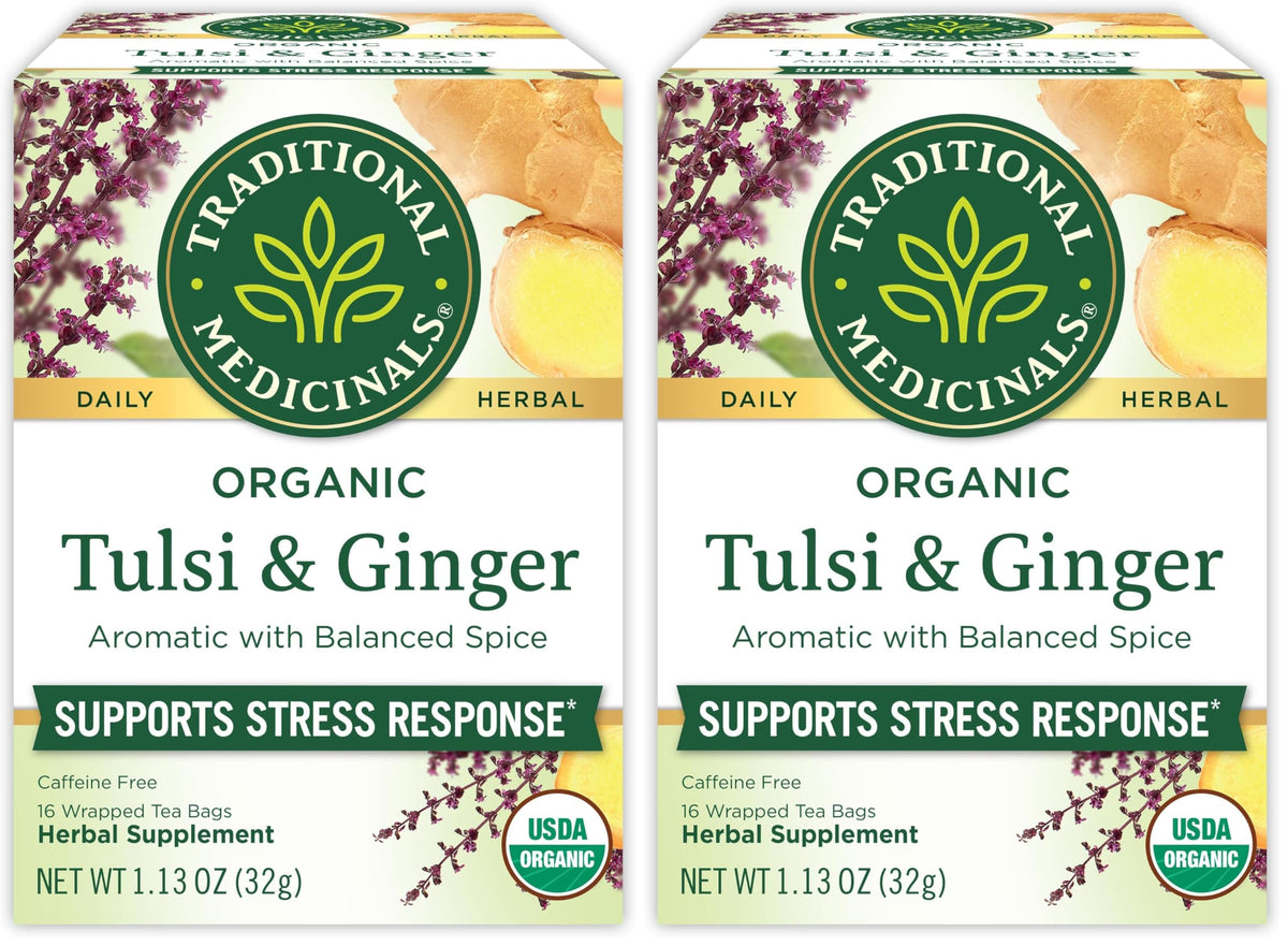 Traditional Medicinals Organic Calming & Stress Support Tea Collection, 16-32 Tea Bags