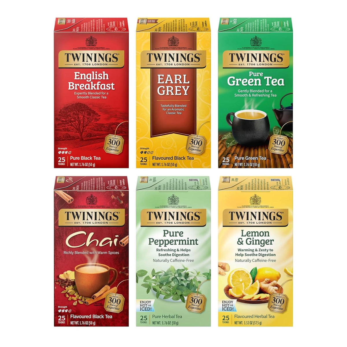 Twinings English Breakfast Black Tea Individually Wrapped Bags, 20 Count (Pack of 1), Flavourful, Robust, Caffeinated, Enjoy Hot or Iced, 20 Teabags