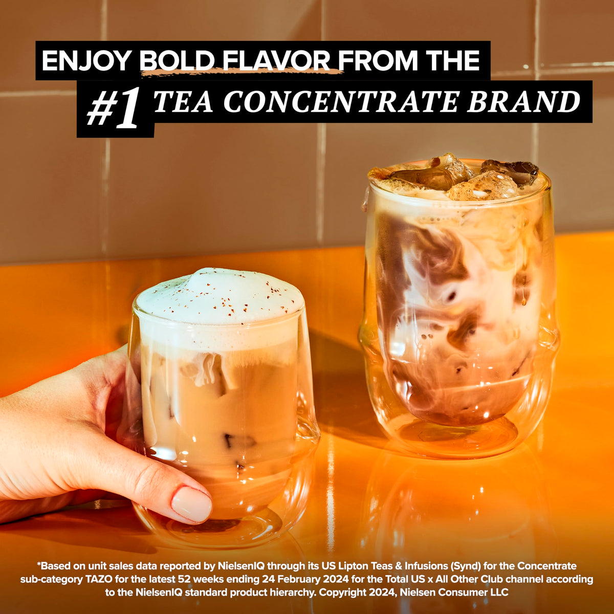 TAZO Classic Chai Latte, Black Tea Concentrate, Easy-to-Serve Caffeinated Chai Tea for Everyday Lattes, Mocktails and Hot or Iced, 32 oz Carton