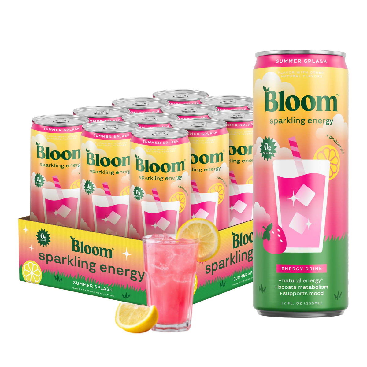 Bloom Nutrition Zero Sugar Sparkling Energy Drink 180mg