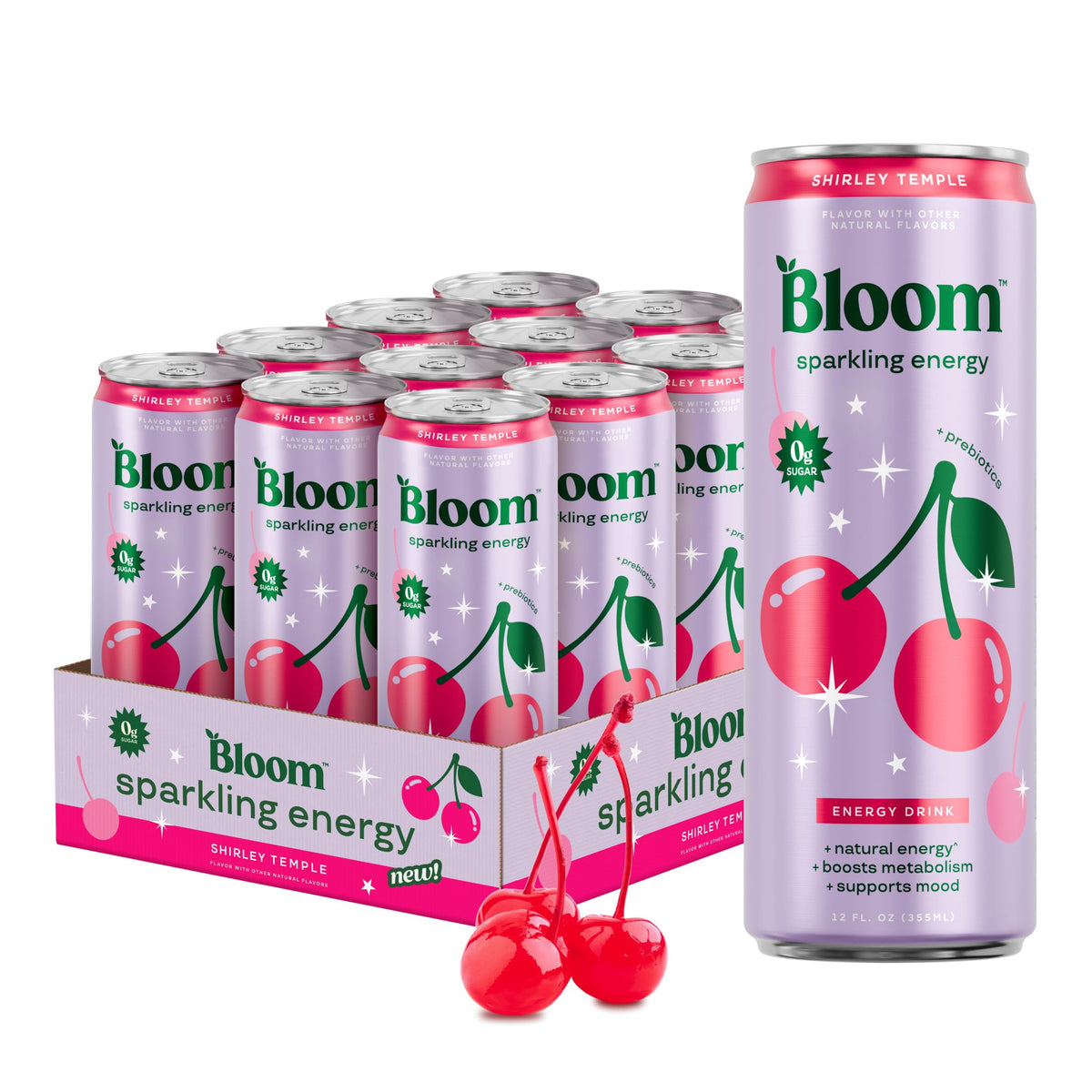 Bloom Nutrition Zero Sugar Sparkling Energy Drink 180mg