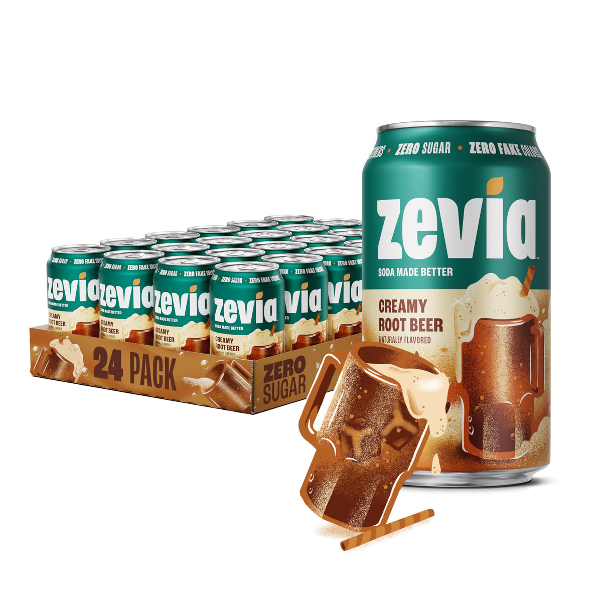 Zevia Zero-Calorie Vanilla Cola Soda with Natural Flavors