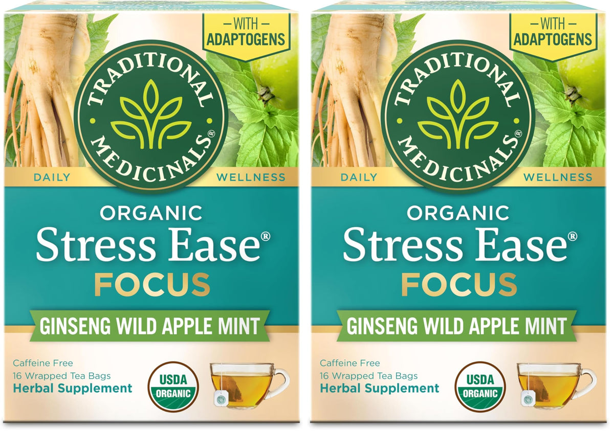 Traditional Medicinals Organic Calming & Stress Support Tea Collection, 16-32 Tea Bags