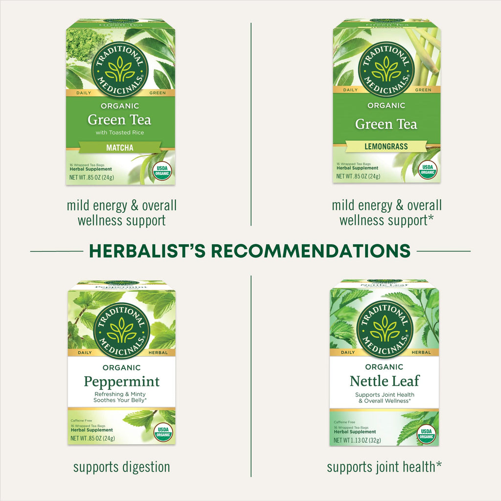 Traditional Medicinals Organic Green Tea & Hibiscus Collection, 16-96 Tea Bags