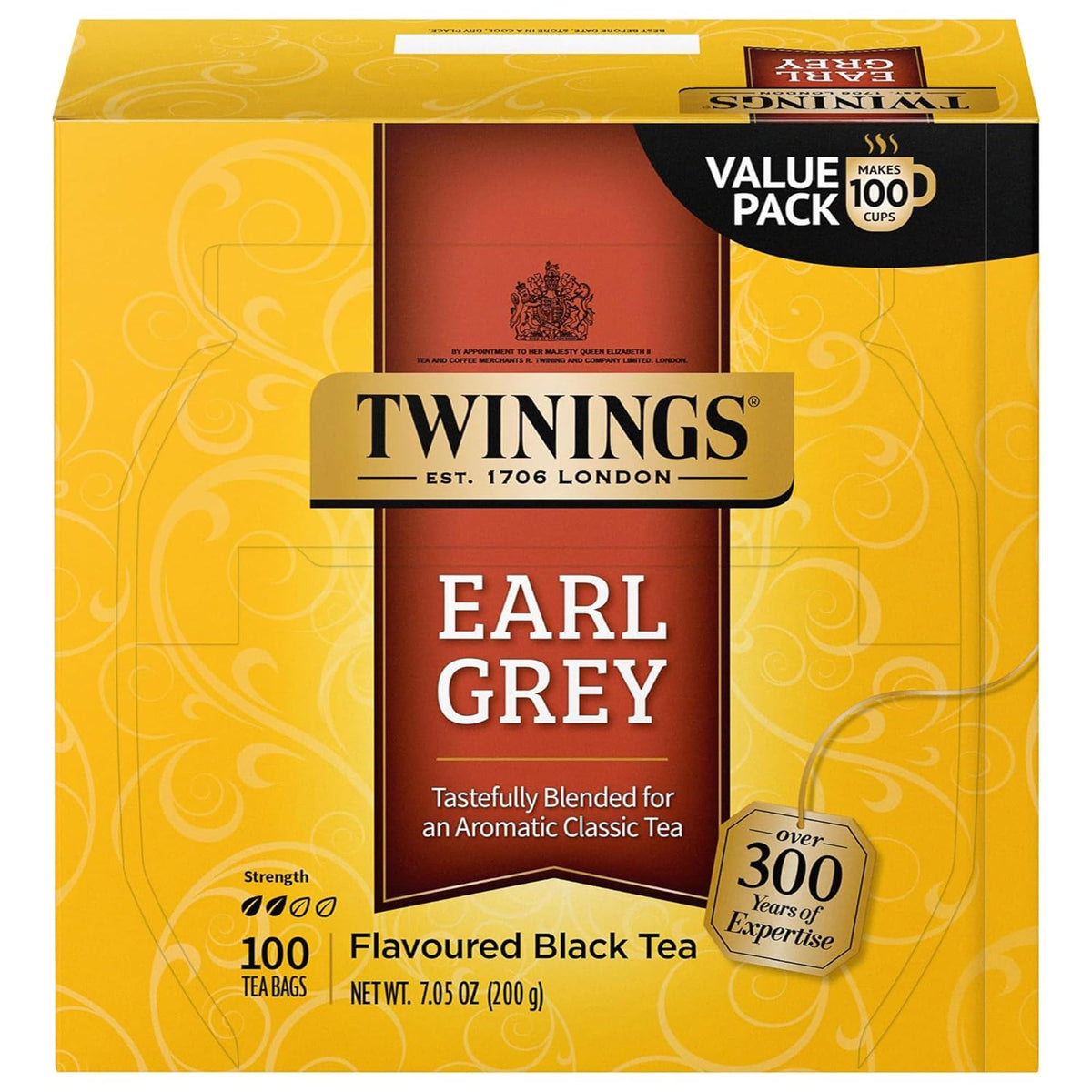 Twinings English Breakfast Black Tea Individually Wrapped Bags, 20 Count (Pack of 1), Flavourful, Robust, Caffeinated, Enjoy Hot or Iced, 20 Teabags