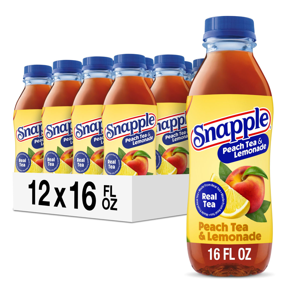 Snapple, Lemon Tea, Recycled Bottle, 16 Fl Oz, 12 Count
