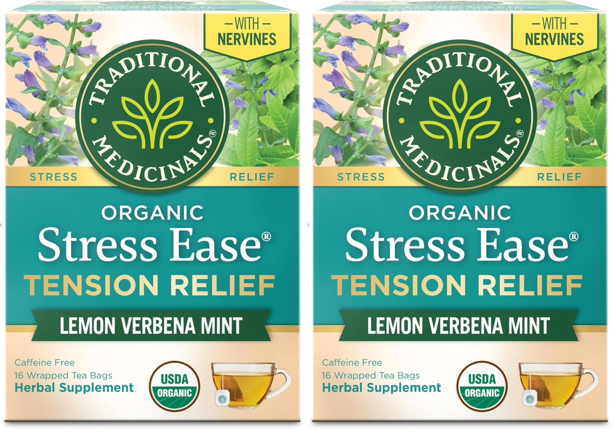 Traditional Medicinals Organic Calming & Stress Support Tea Collection, 16-32 Tea Bags