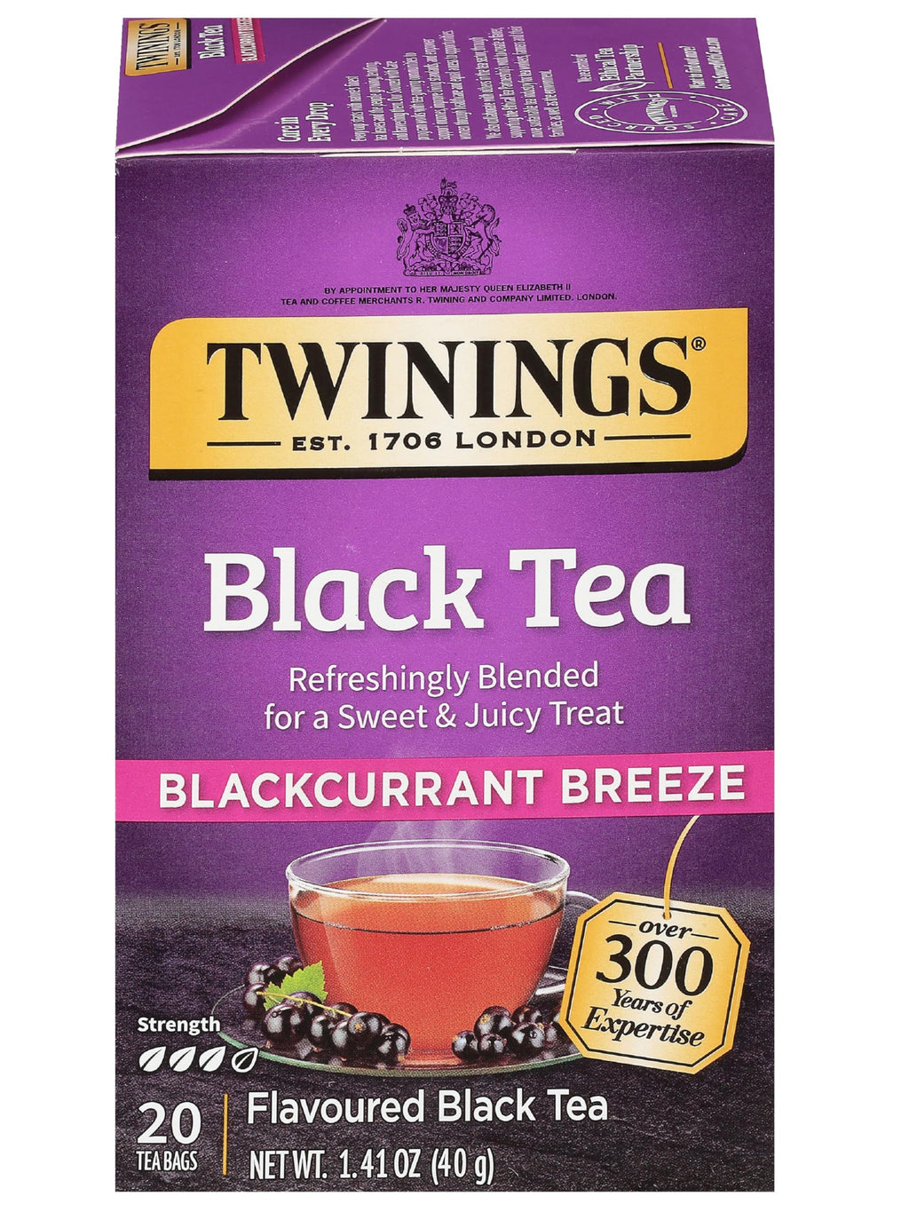 Twinings English Breakfast Black Tea Individually Wrapped Bags, 20 Count (Pack of 1), Flavourful, Robust, Caffeinated, Enjoy Hot or Iced, 20 Teabags