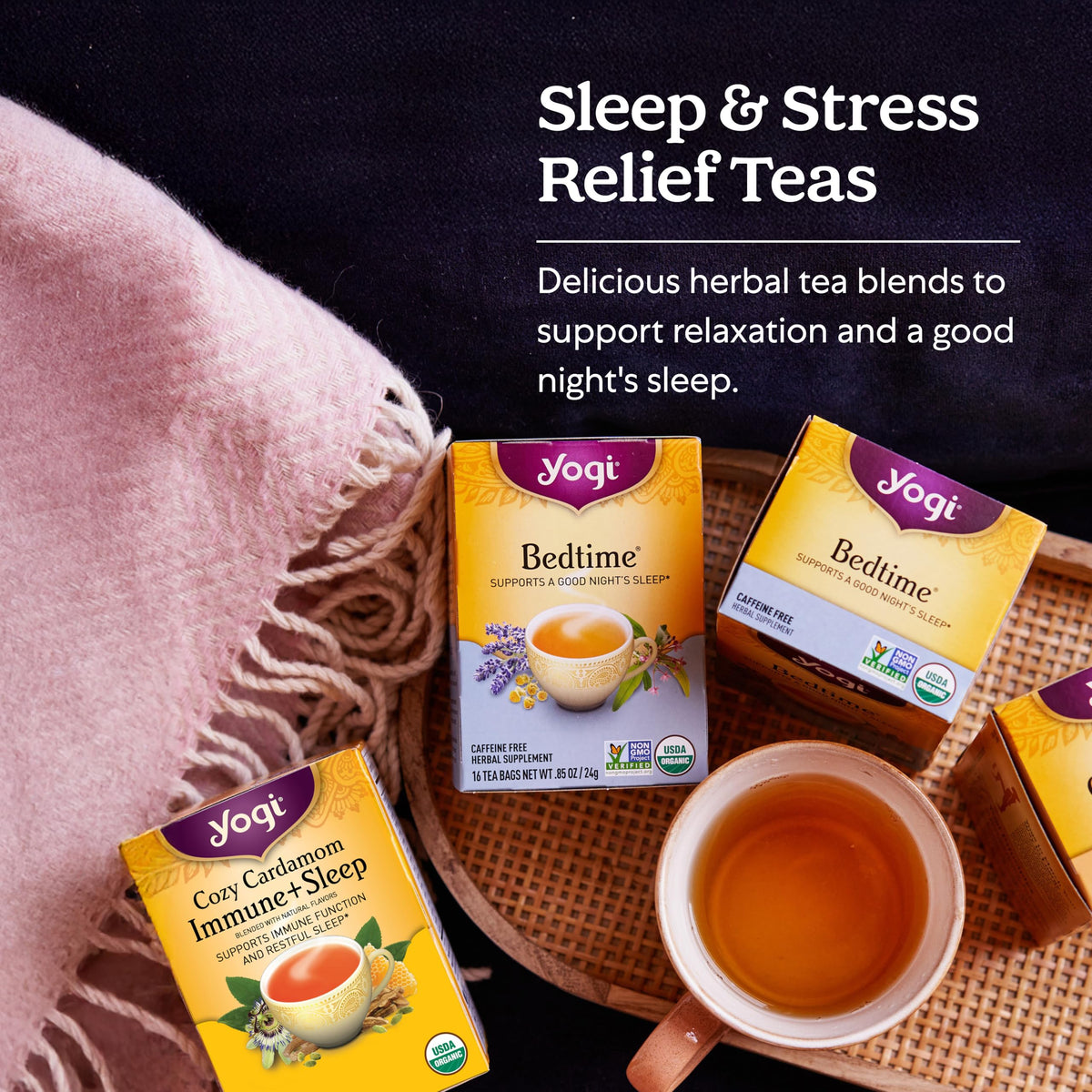 Yogi Sleep and Immunity Variety Pack, 16 Tea Bags (4 Pack)